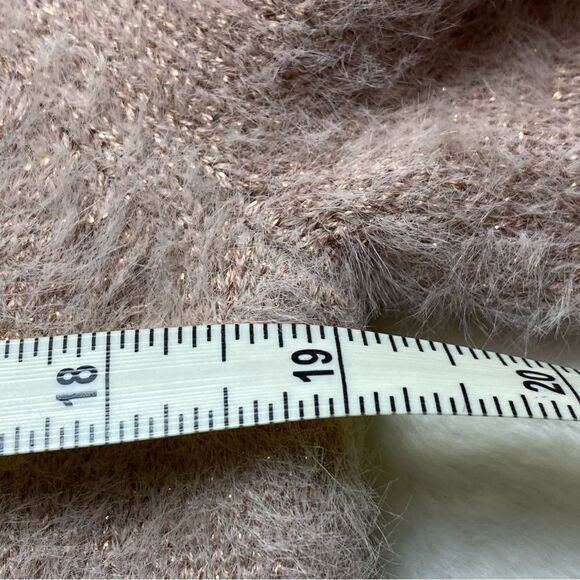 Marled Pink  With Rose Lurex New With Tags Scoop Neck Sweater Size Large - Picture 10 of 12